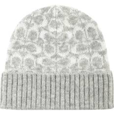 Coach Women Beanies Coach Women's Metallic Signature Jacquard Beanie, Chalk