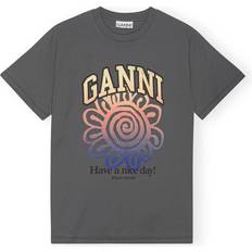 Ganni Relaxed Flower T-Shirt - Volcanic Ash