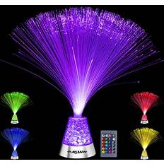 Lighting Playlearn USA Fiber Optic Night Light Mood Color Changing Crystal Base Table Lamp