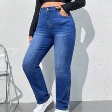 Shein XXL Jeans Shein Plus Women'S Denim Jeans With Pockets