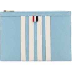 Brown - Leather Clutches Thom Browne Blue Small Pebble Grain 4-Bar Pouch UNI
