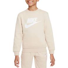 Children's Clothing Nike Kids' Sportswear Club Fleece HBR Crewneck Sweatshirt Sanddrift/White