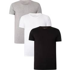 Grau T-Shirts & Tanktops Tommy Hilfiger Essential Cotton T-shirt 3-pack - Black/Grey Heather/White