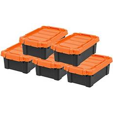 Boxes & Baskets Iris IRIS USA 5Pack 3Gal Heavy Duty Bins Lid Storage Box