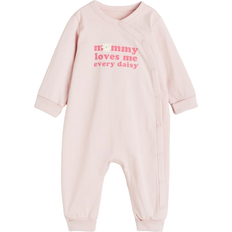 H&M Baby Pajamas with Fold-Over Cuffs - Light Pink/Daisy
