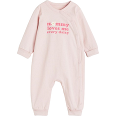 H&M Baby Pajamas with Fold-Over Cuffs - Light Pink/Daisy