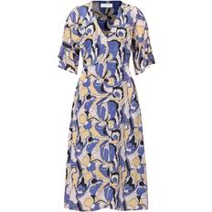 Equipment Floral Print Silk Flared Dress - Purple