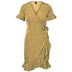 Damen - Golden Bekleidung Vero Moda Damen Kleid VMHENNA WRAP Regular Fit