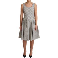 Beige - L - Men Dresses Dolce & Gabbana Beige Polka Cotton A-Line Women's Dress