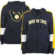 New Era Jackets & Sweaters New Era Women's Navy Milwaukee Colorblock Full-Zip Hoodie