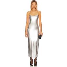 Long Dresses - Silver WeWoreWhat Scoop Maxi Slip Dress in Metallic Silver. also in L, S, XL, XS, XXS Metallic Silver