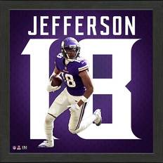 Sports Fan Products Highland Mint Justin Jefferson Minnesota Vikings NFL Impact Jersey Frame