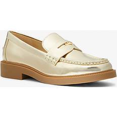 42 ½ Loafers Michael Kors MK Eden Metallic Leather Loafer Pale Gold IT