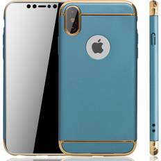 Apple iPhone XR Stoßschutz König Design Apple iphone x hülle case handy cover schutz tasche schutzhülle etui bumper blau