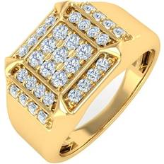 Finerock Wedding Band Ring - Gold/Diamonds