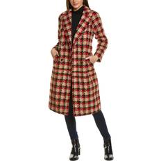 Meichang Fleece Jacket for Women Lapel Collar Button Down Coat Plaid Jacket  Casual Long Sleeves Outerwear with Pocket