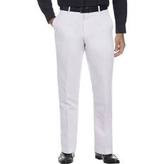 Linen - Men Pants & Shorts Perry Ellis Men's Portfolio Modern-Fit Linen/Cotton Solid Dress Pants Bright White Bright White