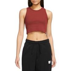 Red Tank Tops Jordan Crop Cotton Blend Tank Top