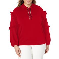 Tommy Hilfiger Red Sweaters Tommy Hilfiger Plus Ruffled-Sleeve Hoodie Chili Pepper Chili Pepper