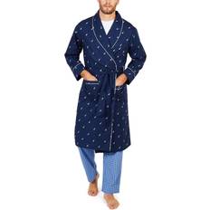 Blue - Men Robes Nautica Men's Long-sleeve Lightweight Cotton Woven-robe bathrobes, Peacoat, Large-X-Large