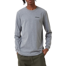 Patagonia Herre T-skjorter Patagonia Men's Long-Sleeved P-6 Logo Responsibili-Tee - Gravel Heather