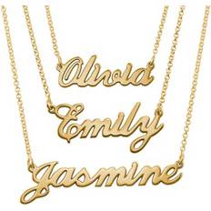 Jewelry MyNameNecklace Personalized Unisex Classic Name Necklace for Woman Custom Cursive Nameplate Made of 18k Gold Plated Silver Custom Any Name with Chain