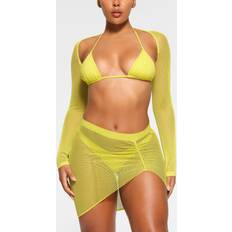 3XL - Women Swimsuit Cover-Ups & Sarong Wraps SKIMS Warp Knit Cover Up Ruched Sarong Yellow Medium/XL Warp Knit Cover Ups