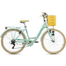 Damen Fahrräder Da Capo Cantaloupe 26" With Basket RH 2020 Yellow/Mint Green Damenfahrrad