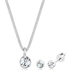 Damen Schmucksets Elli Schmuckset Kette Stecker Kristalle 925er Silber Schmuck 1.0 pieces