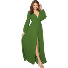 Tan Soft Lounge Shimmer Long Sleeve Maxi Dress