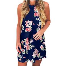 IWRUHZY Summer Dresses for Women 2023 Floral Sleeveless Mini Dresses Sundress