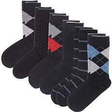 Cotton Rain Clothes 6-Pack Black Multi Combo. Men's Cotton Socks