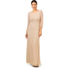 Red - Unisex Dresses Adrianna Papell Adrianna Papell Women's Beaded Long Gown, Biscotti