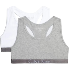 24-36M Tops Calvin Klein Girl's Customized Stretch Bralettes 2-pack - Grey Heathe/White