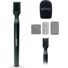 Microphones Movo WMX-HM Wireless Interview Microphone Adapter for Rode GO DJI Mic and more