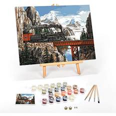 Artskills Premium Paint by Number Kit for Adults with Canvas and 24 Paints, 2-Pack, Lake