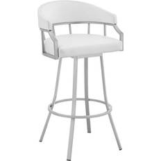 Stools Armen Living Valerie Collection LCVLBASLWH30 Seating Stool