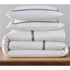 Queen Duvet Covers Archer Danfield Cotton Sateen Hotel Stripe Duvet Cover Gray