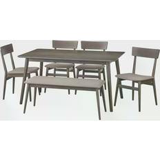 Lifestorey Newington Gray Dining Set 35.5x59.1" 6