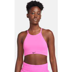 Nike Red Bras Nike Women's Indy Seamless Ribbed Light-Support Non-Padded Sports Bra, Medium, Playful Pink