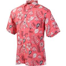 Men - Sportswear Garment Shirts Wes & Willy Men's Scarlet Ohio State Buckeyes Vintage-Like Floral Button-Up Shirt Scarlet