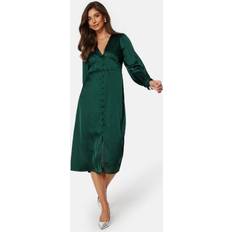 Bubbleroom Kjoler Bubbleroom Roberta Satin Dress Dark green