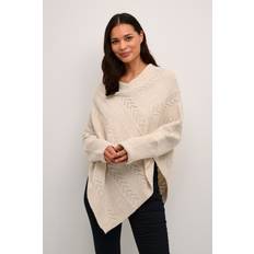 Dame Cape & Ponchos Cream Poncho crHoliday Knit Beige 34/44