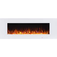 Glitzhome Wall-Mounted Electric Fireplace White