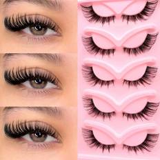 Künstliche Wimpern Shein 7 Pairs False Eyelashes Cat Eye And Cartoon Manga Lashes 3D Natural Little Devil Lashes Russian Strip Fluffy Lashes For Festival And Party Makeup