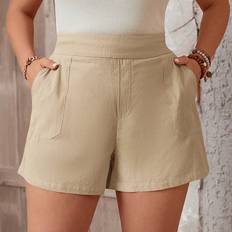 Shein 3XL - Women Shorts Shein Women's Plus Solid Color Loose Fit Casual Shorts With Slanted Pockets