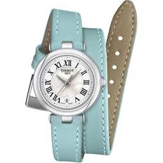 Tissot Watches on sale Tissot Swiss Bellissima Light Blue Leather Double Wrap 26mm Light Blue