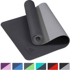 Eco Friendly TPE Yoga Mat Non-Slip surface 6mm thick with Carrying Strap.  Lightweight easy to roll and carry.