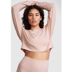 PINK T-shirts PINK Premium Cotton Cropped Long-Sleeve T-Shirt, Women's Tops