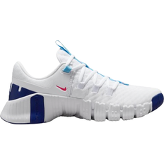 Laced Gym & Training Shoes Nike Free Metcon 5 W - White/Fierce Pink/Deep Royal Blue/Aquarius Blue